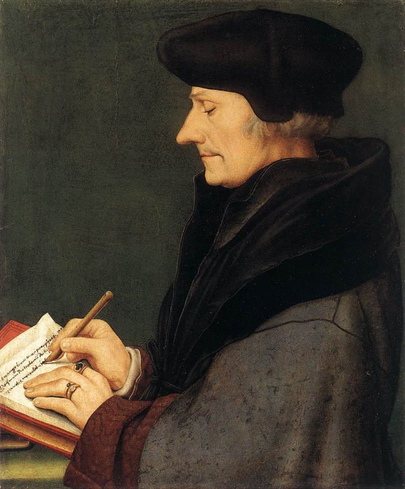 Hans Holbein le Jeune : « Portrait d’Érasme écrivant »